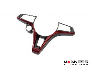 Alfa Romeo Stelvio Steering Wheel Trim - Carbon Fiber - Main Center Trim Piece - Red Candy/ Black Carbon Alfa Romeo Stelvio Steering Wheel Trim - Carbon Fiber - Main Center Trim Piece - Red Candy/ Black Carbon